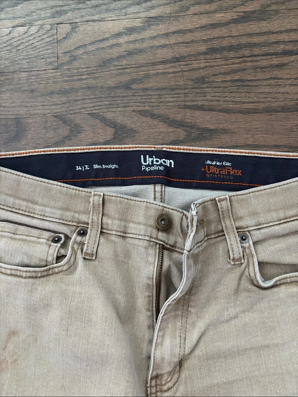 Urban Pipeline Beige Slim Straight Jeans